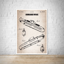 Load image into Gallery viewer, Submarine Voyage Patent Vintage Wall Print Art
