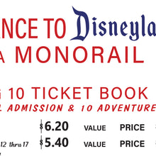 Load image into Gallery viewer, Vintage Disneyland Attraction Ticket Pricing Sign
