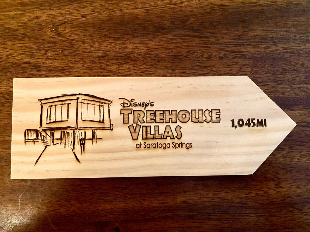 Your Miles to Disney's Treehouse Villas - Saratoga Springs Personalized Sign