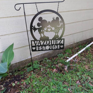 Mr Mouse, Miss Mouse - Inspired Love - 2 Personalized Lines - 14" Yard/Garden Flag Decor