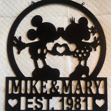 Load image into Gallery viewer, Mr Mouse, Miss Mouse - Inspired Love - 2 Personalized Lines - 14&quot; Yard/Garden Flag Decor
