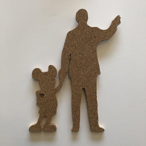Partners Statue - Walt Disney & Mickey Mouse-Inspired Silhouette Cork Pin Board