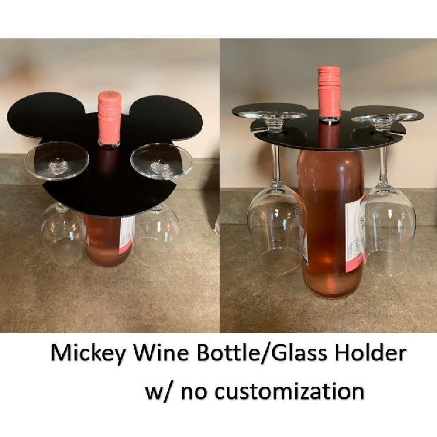 Personalised wine bottle 2025 and glass holder