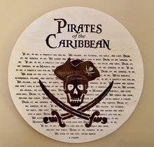 Load image into Gallery viewer, Pirates of the Caribbean Inspired - Yo Ho A Pirate&#39;s Life For Me Lyrics - 10&quot; Plaque
