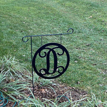 Load image into Gallery viewer, Family Name Initial - Monogram Circle Sign - Yard/Garden Flag - 12&quot; or 14&quot;
