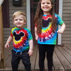 Magical Mouse Tie-Dye Rainbow Children Shirts