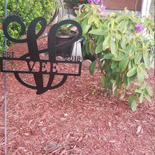 Load image into Gallery viewer, Name + Monogram Initial + Established Year Sign - Yard/Garden Flag  - 12&quot; or 14&quot; - Free Shipping
