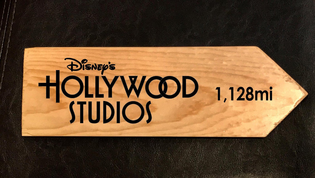 Your Miles to Hollywood Studios Personalized Sign