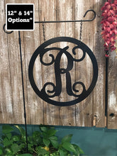 Load image into Gallery viewer, Family Name Initial - Monogram Circle Sign - Yard/Garden Flag - 12&quot; or 14&quot;
