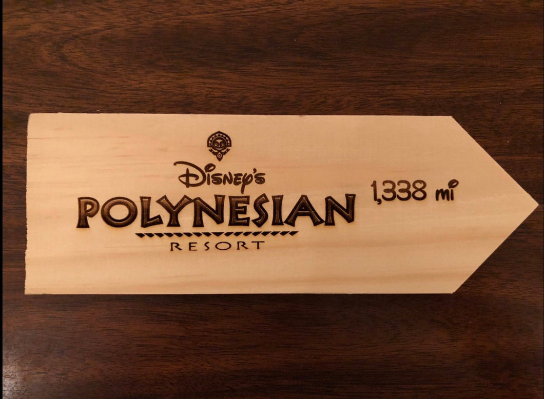 Your Miles to Disney's Polynesian Resort Personalized Sign