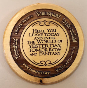 Magic Kingdom (WDW) Wooden Welcome - Lands Around The Kingdom Plaque