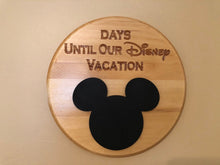 Load image into Gallery viewer, Countdown To Magic - Disney Vacation - Engraved Wooden Sign w/ Chalkboard
