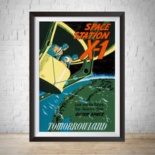 Load image into Gallery viewer, Tomorrowland 1955 Space Station X-1 Vintage Attraction Poster
