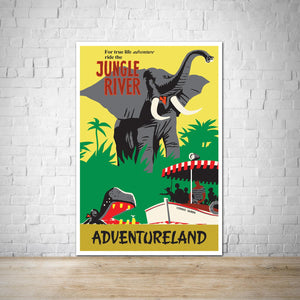 Jungle River Cruise - Adventureland Vintage Attraction Poster Print