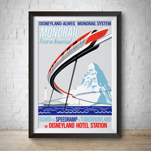 Load image into Gallery viewer, Monorail Attraction Poster - Vintage Disneyland
