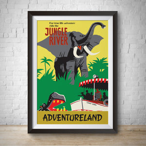 Jungle River Cruise - Adventureland Vintage Attraction Poster Print