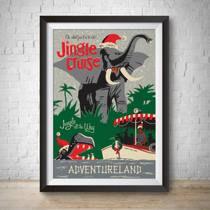 Jingle River Cruise - Adventureland - Vintage Attraction Poster