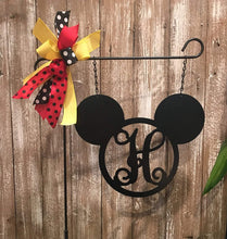 Load image into Gallery viewer, 3 Circle - 14&quot; Personalized Initial Mickey Mouse Head MONOGRAM Yard/Garden Flag
