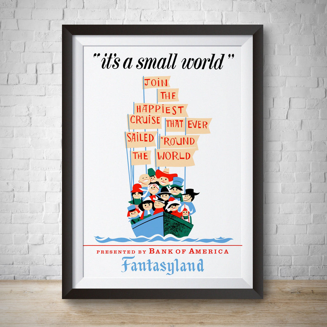it's a small world - Vintage Fantasyland Attraction Poster