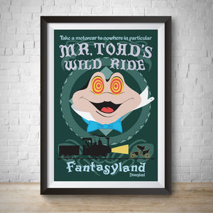 Mr Toads Wild Ride - Vintage Disneyland Attraction Poster