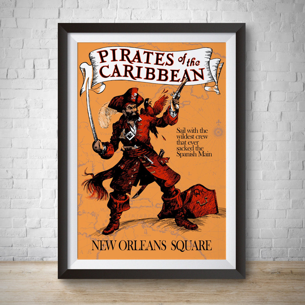 Pirates of the Caribbean - New Orleans Square - Vintage Poster