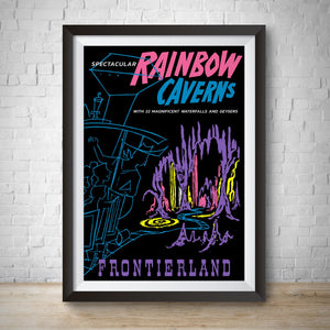 Rainbow Caverns Vintage Frontierland Attraction Poster
