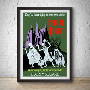 WDW Haunted Mansion Vintage Attraction Poster - Liberty Square