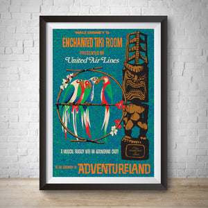 Enchanted Tiki Room - Disney Adventureland - Vintage Attraction Poster Print