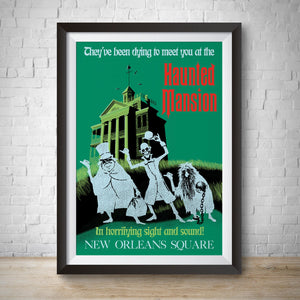 Haunted Mansion Vintage Disneyland 1969 Attraction Poster - New Orleans Square