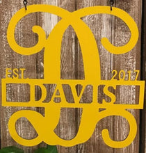 Load image into Gallery viewer, Name + Monogram Initial + Established Year Sign - Yard/Garden Flag  - 12&quot; or 14&quot; - Free Shipping
