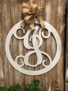 Family Monogram Initial Circle Sign - 18"