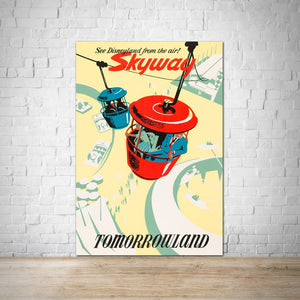 Skyway, Tomorrowland,  Vintage Disneyland Attraction Poster