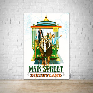 Main Street Trolley - Vintage Disneyland Attraction Poster