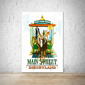 Main Street Trolley - Vintage Disneyland Attraction Poster