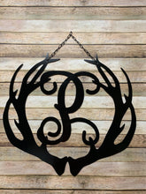 Load image into Gallery viewer, Deer Antlers Decor - Monogram - 24&quot; Family Monogram Sign
