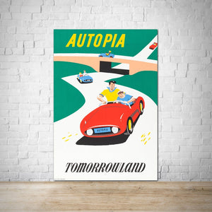 Autopia Vintage Attraction Poster - Disneyland - Tomorrowland