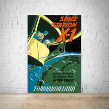 Load image into Gallery viewer, Tomorrowland 1955 Space Station X-1 Vintage Attraction Poster
