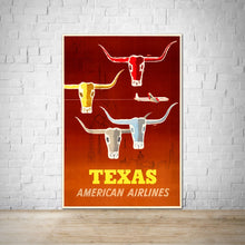 Load image into Gallery viewer, Texas Vintage 1953 American Airlines Travel Poster Print Ad
