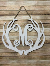 Load image into Gallery viewer, Deer Antlers Decor - Monogram - 24&quot; Family Monogram Sign
