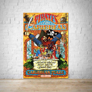 Pirates of the Caribbean - Vintage Disney World Attraction Poster