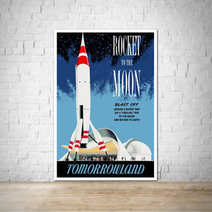 Rocket to the Moon - Vintage Tomorrowland Attraction Poster