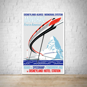 Monorail Attraction Poster - Vintage Disneyland