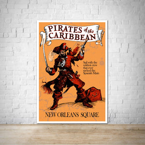 Pirates of the Caribbean - New Orleans Square - Vintage Poster