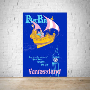 Peter Pan Vintage Attraction Poster Print - Fantasyland