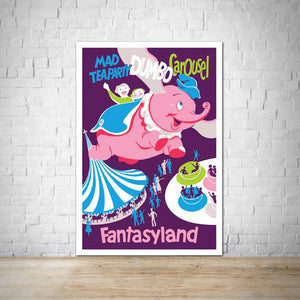 Mad Tea Party, Dumbo, Fantasyland - Vintage Attraction Poster