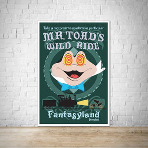 Mr Toads Wild Ride - Vintage Disneyland Attraction Poster