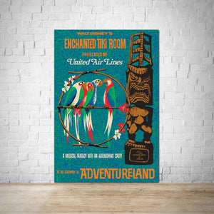 Enchanted Tiki Room - Disney Adventureland - Vintage Attraction Poster Print