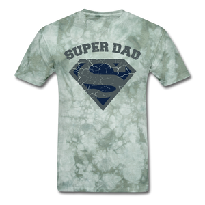 Super Dad Shirt - military green tie dye