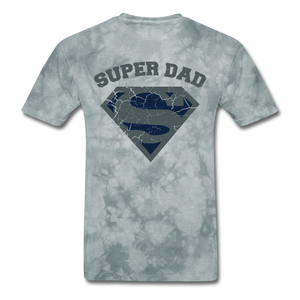 Super Dad Shirt - grey tie dye