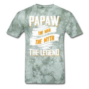 Papaw the Legend T-Shirt - military green tie dye